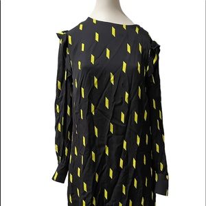 Preowned Gorgeous ALICE + OLIVIA NAVY BLACK AND YELLOW Dress! Size 8!